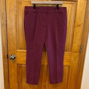 LOFT Tailored Cropped Pants in Wine